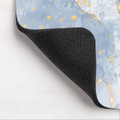 Abstract blauw, taupe en goud muismat (Hoek)