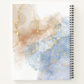 Abstract Blauw, Taupe en Goud Notitieboek (Achterkant)