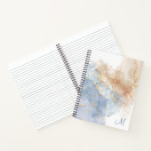 Abstract Blauw, Taupe en Goud Notitieboek (Binnen)