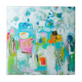 Abstract blauw tegeltje (Voorkant)