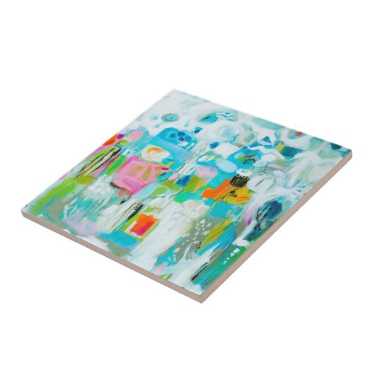 Abstract blauw tegeltje (Zijkant)