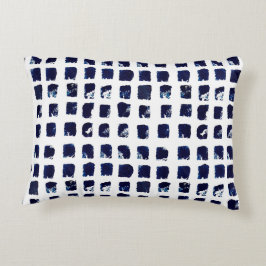 Abstract Blauw Textuur Block Art Accent Kussen