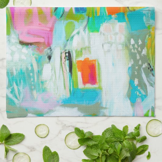 Abstract blauw theedoek (Gevouwen)