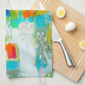 Abstract blauw theedoek (Quarter Fold)