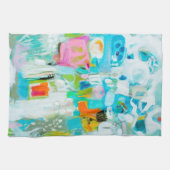 Abstract blauw theedoek (Horizontaal)