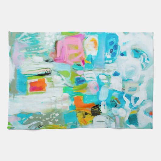 Abstract blauw theedoek (Horizontaal)