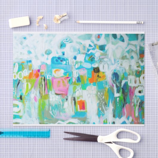 Abstract blauw tissuepapier (Craft)