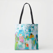 Abstract blauw tote bag (Voorkant)