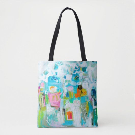 Abstract blauw tote bag (Voorkant)