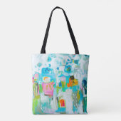Abstract blauw tote bag (Achterkant)