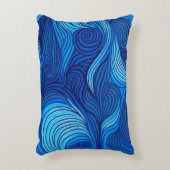 Abstract blauw turquoise oceaangolven | accent kussen (Voorkant(Verticaal))