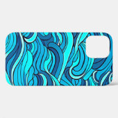 Abstract blauw turquoise oceaangolven | Case-Mate iPhone case (Achterkant (horizontaal))