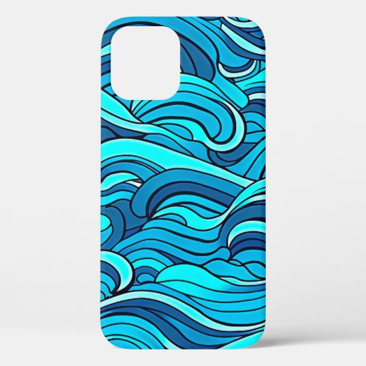 Abstract blauw turquoise oceaangolven | Case-Mate iPhone case (Achterkant)