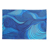 Abstract blauw turquoise oceaangolven | kussensloop (Achterkant-Links)