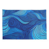 Abstract blauw turquoise oceaangolven | kussensloop (Achterkant-Rechts)
