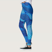 Abstract blauw turquoise oceaangolven | leggings (Links)