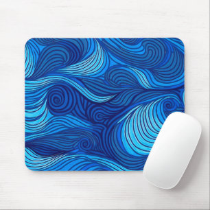 Abstract blauw turquoise oceaangolven   muismat