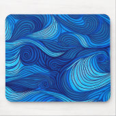 Abstract blauw turquoise oceaangolven | muismat (Voorkant)
