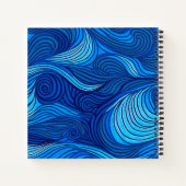 Abstract blauw turquoise oceaangolven | notitieboek (Achterkant)