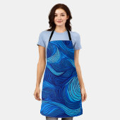 Abstract blauw turquoise oceaangolven | schort (Gedragen)