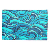 Abstract blauw turquoise oceaanwater golven | kussensloop (Achterkant-Links)