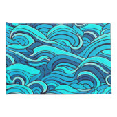 Abstract blauw turquoise oceaanwater golven | kussensloop (Achterkant-Rechts)
