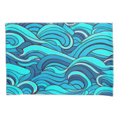 Abstract blauw turquoise oceaanwater golven | kussensloop (Voorkant-Links)