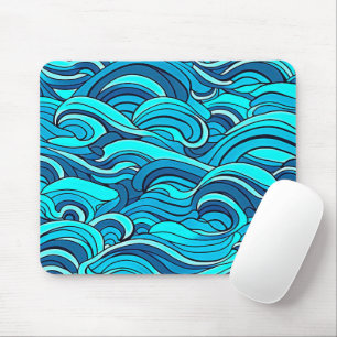 Abstract blauw turquoise oceaanwater golven   muismat