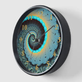 Abstract blauw turquoise oranje fractale kunst spi (Hoek)