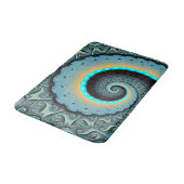 Abstract blauw turquoise oranje fractale kunst spi badmat (Gekanteld)