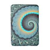 Abstract blauw turquoise oranje fractale kunst spi badmat (Voorkant Verticaal)
