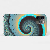 Abstract blauw turquoise oranje fractale kunst spi Case-Mate iPhone case (Achterkant (horizontaal))