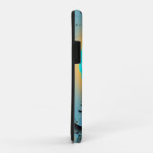 Abstract blauw turquoise oranje fractale kunst spi Case-Mate iPhone case (Achterkant/rechts)