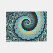 Abstract blauw turquoise oranje fractale kunst spi fleece deken (Voorkant (Horizontaal))