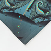 Abstract blauw turquoise oranje fractale kunst spi fleece deken (Hoek)