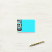 Abstract blauw turquoise oranje fractale kunst spi post-it® notes (Op bureau)