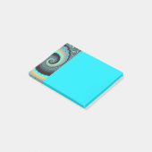 Abstract blauw turquoise oranje fractale kunst spi post-it® notes (Schuin)