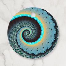 Abstract Blauw Turquoise Sinaasappel Fractal Art C