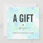 Abstract blauw Unicorn Tie Dye Beauty Salon Logo (Voorkant)