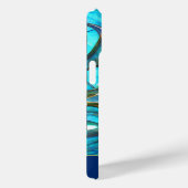 Abstract Blauw Verlopend Glas Fractale Monogram Case-Mate iPhone Case (Achterkant / Rechts)