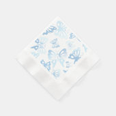 Abstract blauw vlinderprint patroon servetten (Hoek)