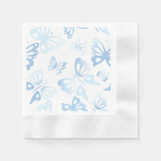 Abstract blauw vlinderprint patroon servetten (Voorkant)