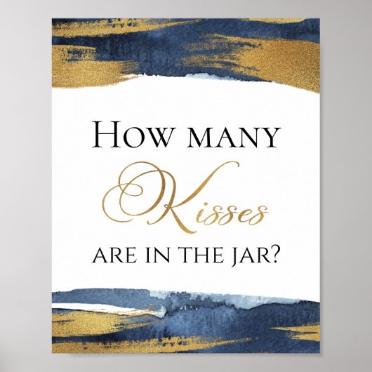 Abstract blauw Vrijgezellenfeest hoeveel kussen te Poster (Voorkant)