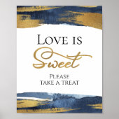 Abstract blauw Vrijgezellenfeest liefde is lief te Poster (Voorkant)