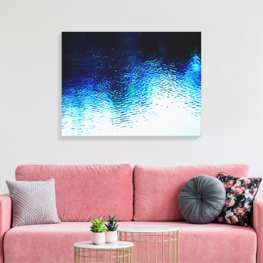 Abstract blauw water canvas afdruk (Insitu (Woonkamer))