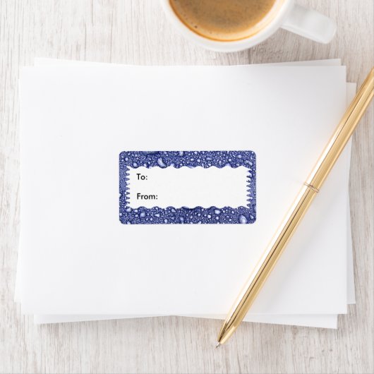 Abstract Blauw Water Drop Gift Label (Insitu)