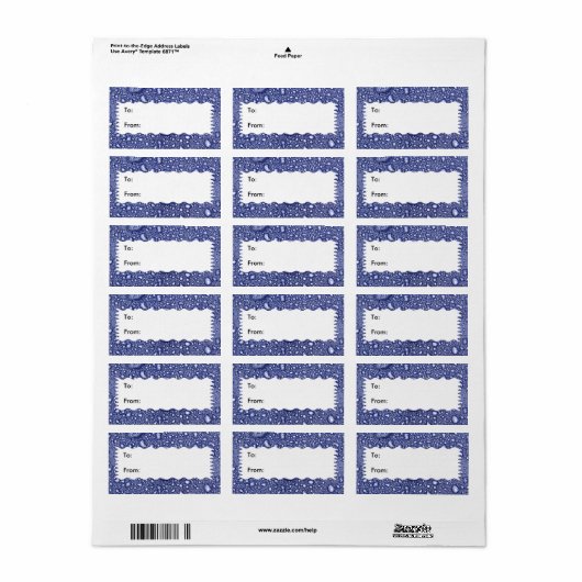 Abstract Blauw Water Drop Gift Label (Full Sheet)