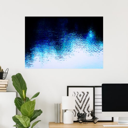 Abstract blauw water poster (Thuiskantoor)