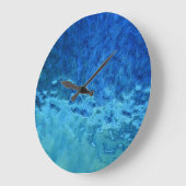 abstract blauw - waterglas grote klok (Hoek)