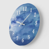 Abstract blauw waterstrand Decor Large Clock Grote Klok (Hoek)